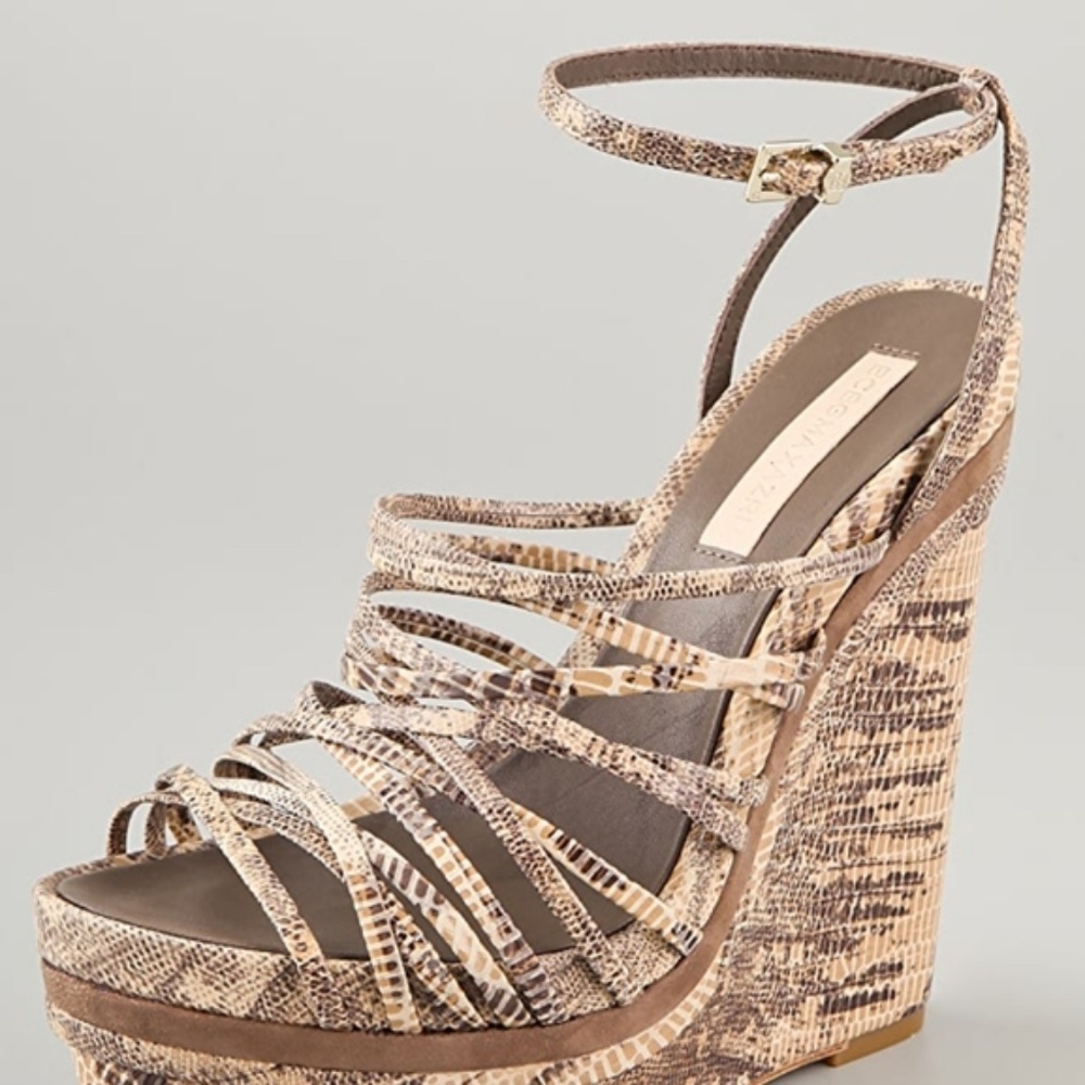 BCBG‎ MAXAZRIA Crocodile wedge sandals | Size 8.5 - Picture 2 of 9